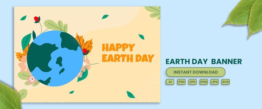 Free Happy Earth Day Banner in Illustrator, PSD, EPS, SVG, JPG, PNG