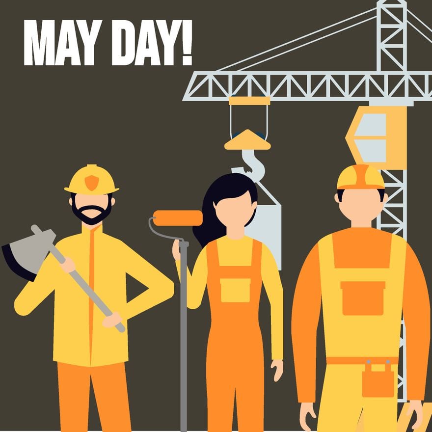 Free May Day Cartoon Vector in Illustrator, PSD, EPS, SVG, JPG, PNG