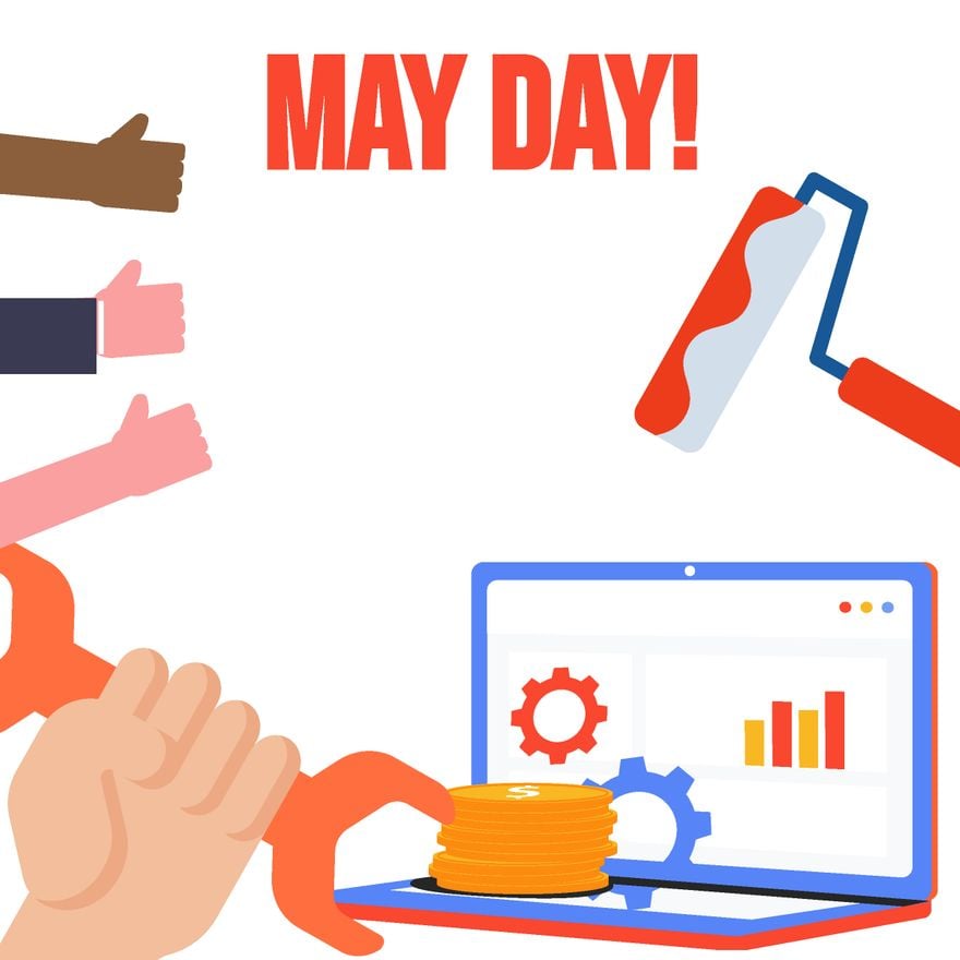 Free May Day Design Vector in Illustrator, PSD, EPS, SVG, JPG, PNG
