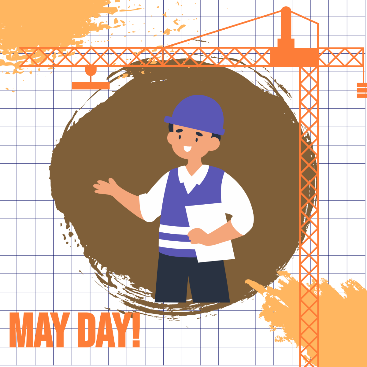 May Day Chalk Design Vector Template