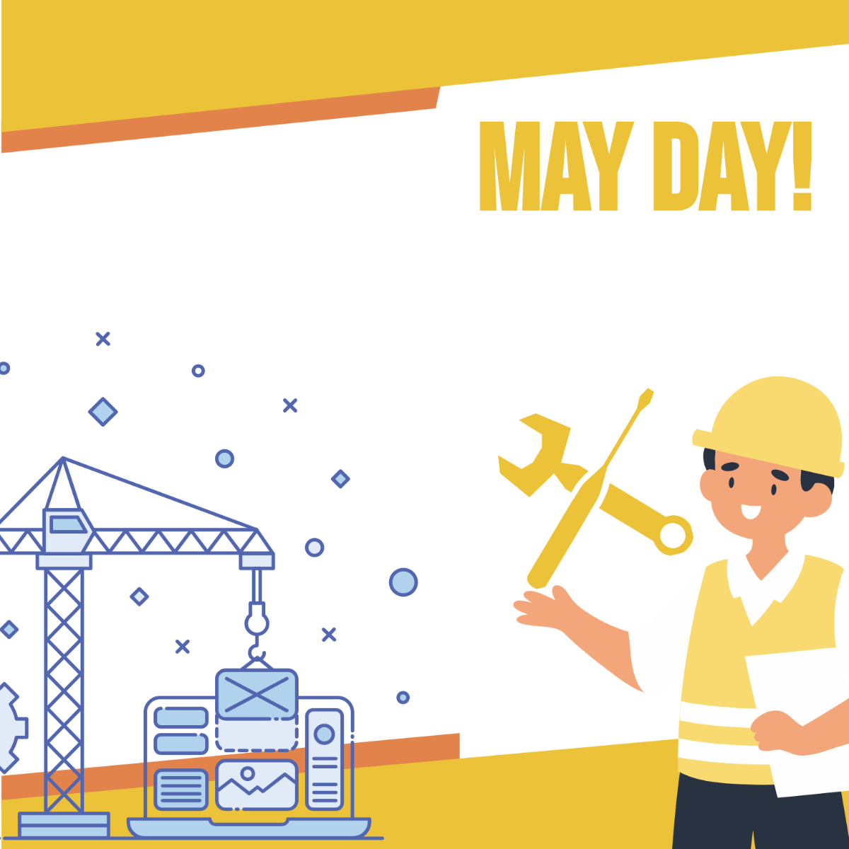 May Day Border Vector Template