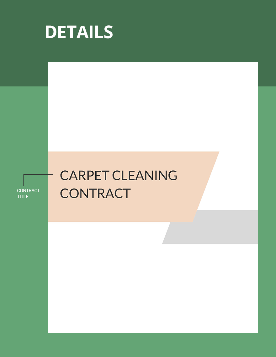 Carpet Cleaning Contract Template