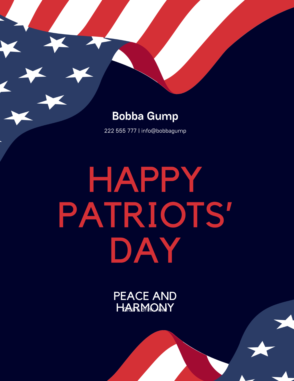 Happy Patriots' Day Flyer Template