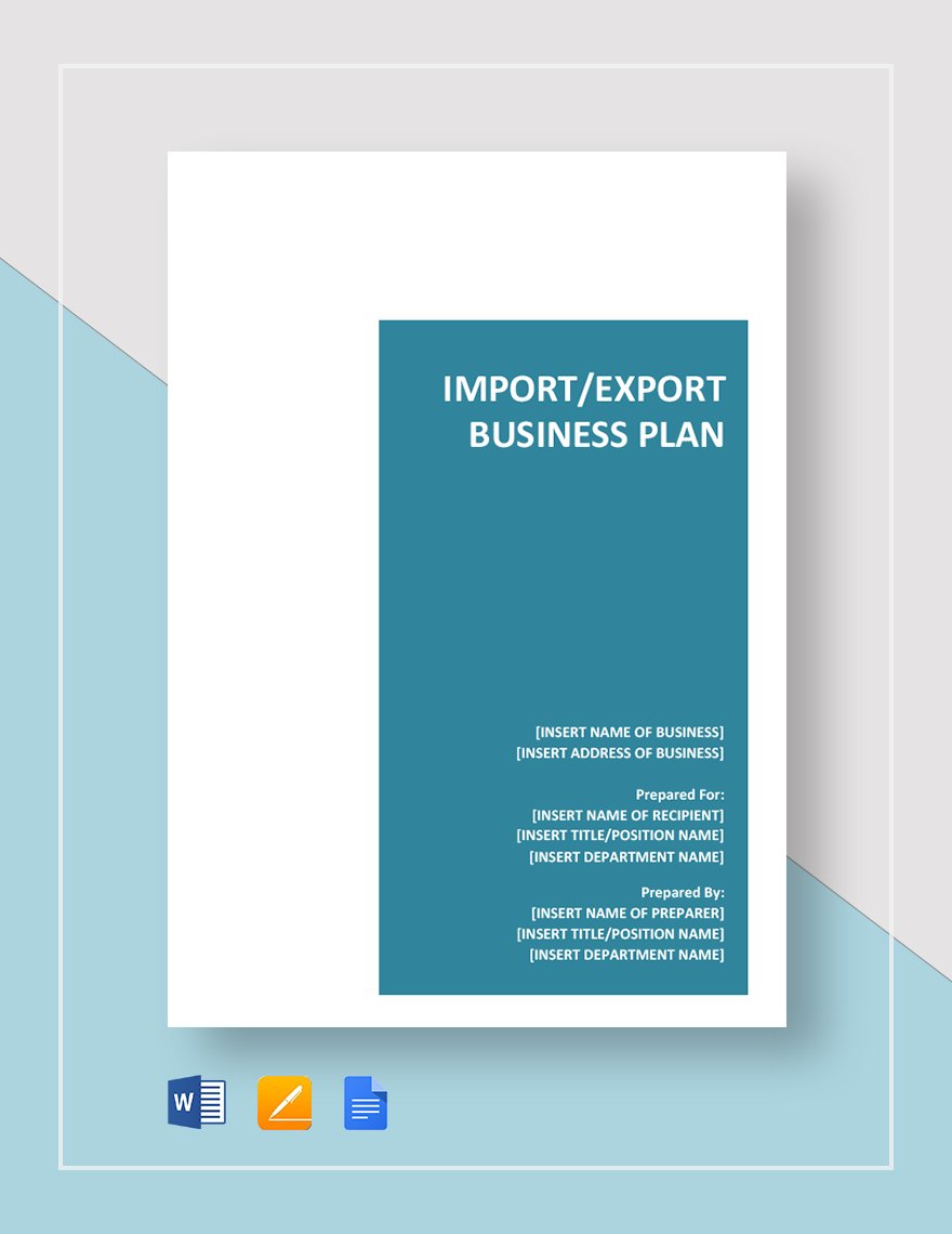 Import Export Business Plan Template
