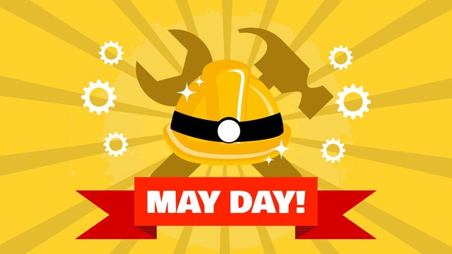 Free May Day Gold Background in PDF, Illustrator, PSD, EPS, SVG, JPG, PNG