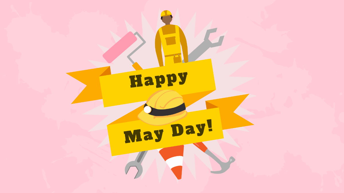 May Day Pink Background Template