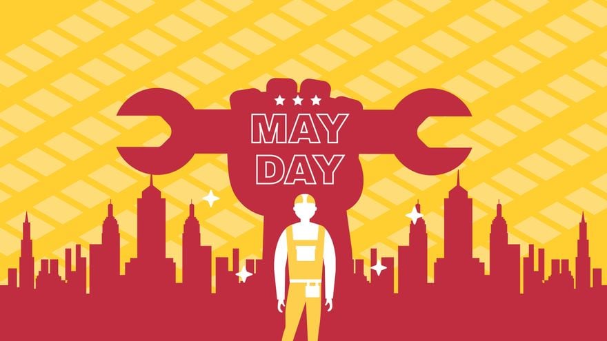 May Day Yellow Background in PDF, Illustrator, PSD, EPS, SVG, JPG, PNG
