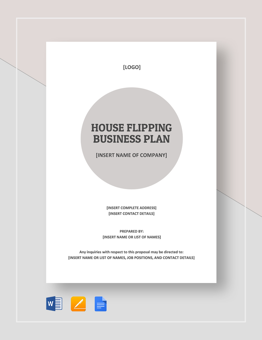 House Flipping Business Plan Template Google Docs Word Apple Pages