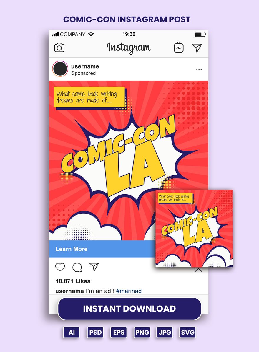 Comic-Con Instagram Post