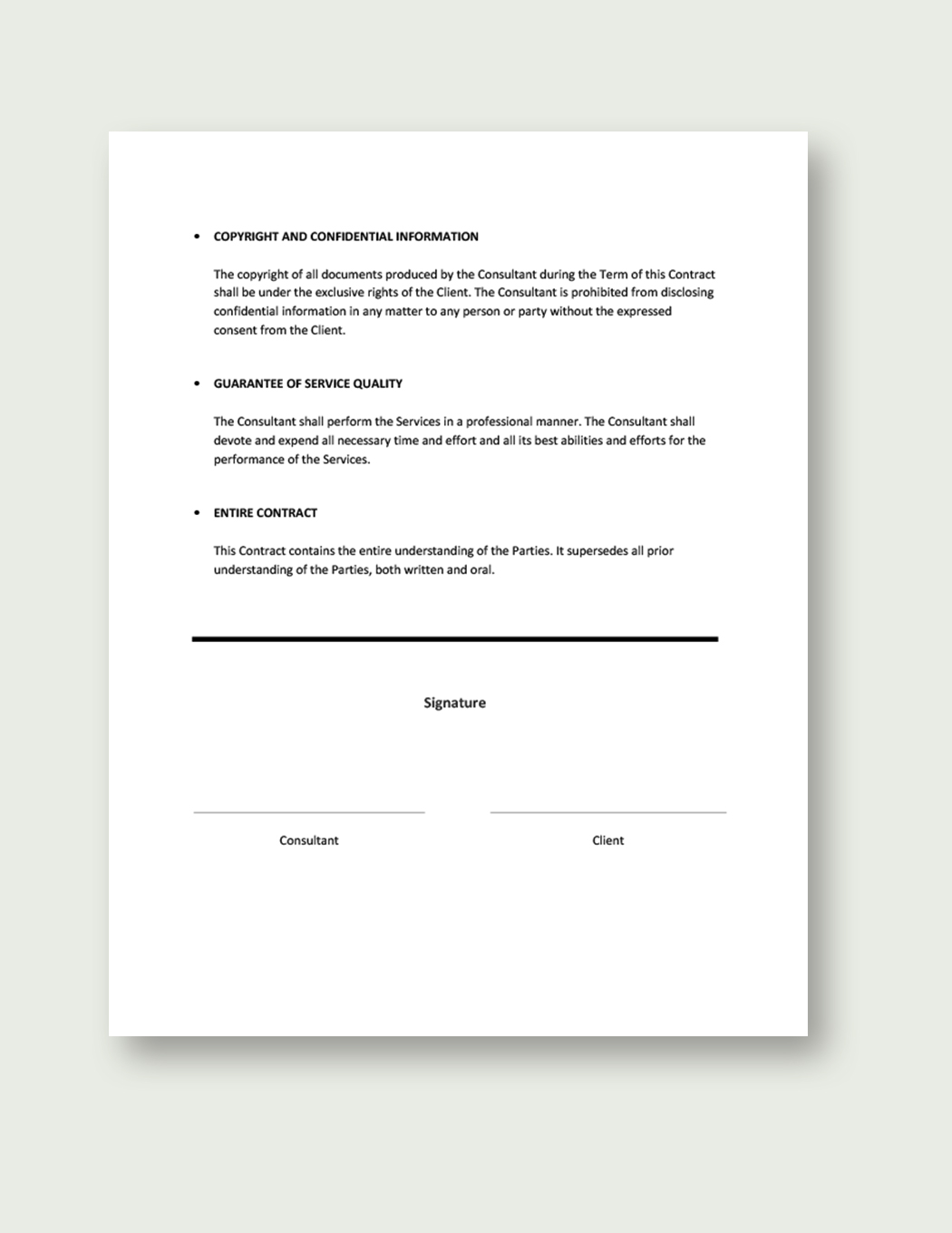 Sample Business Consulting Contract