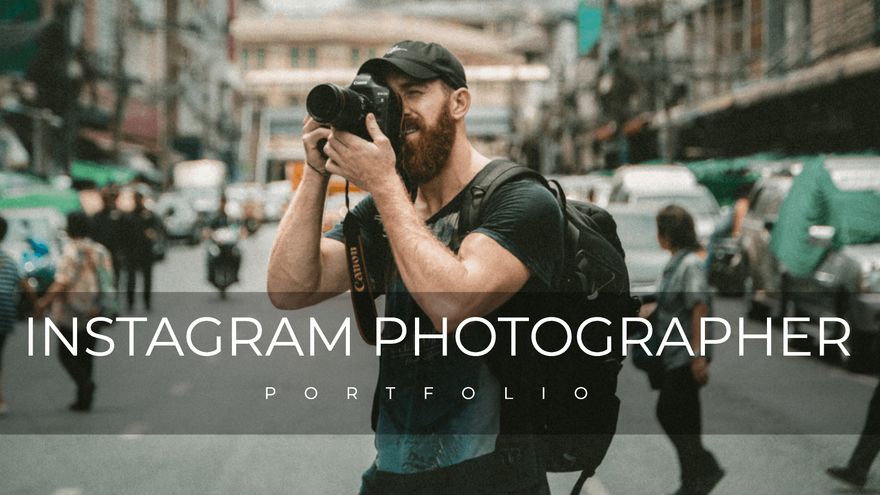 Free Instagram Photographer Portfolio Presentation Template to Edit Online