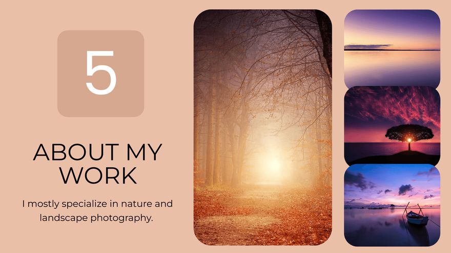 Free Stock Photographer Portfolio Presentation Template to Edit Online Free Stock Photographer Portfolio Presentation Template to Edit Online