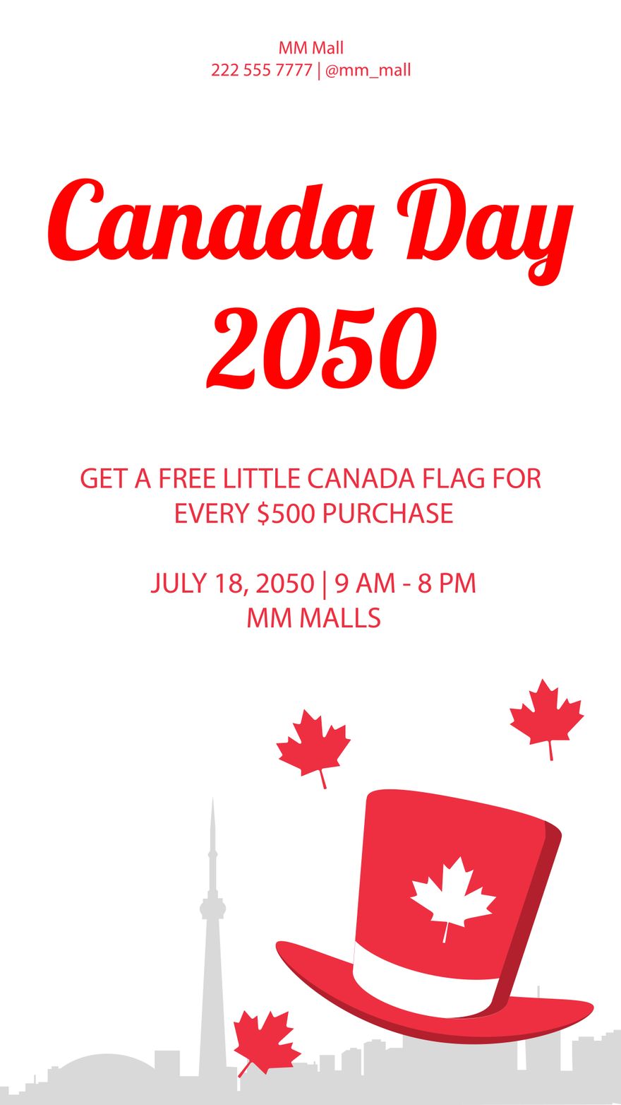 Free Canada Day Flyer Background in PDF, Illustrator, PSD, EPS, SVG, JPG, PNG