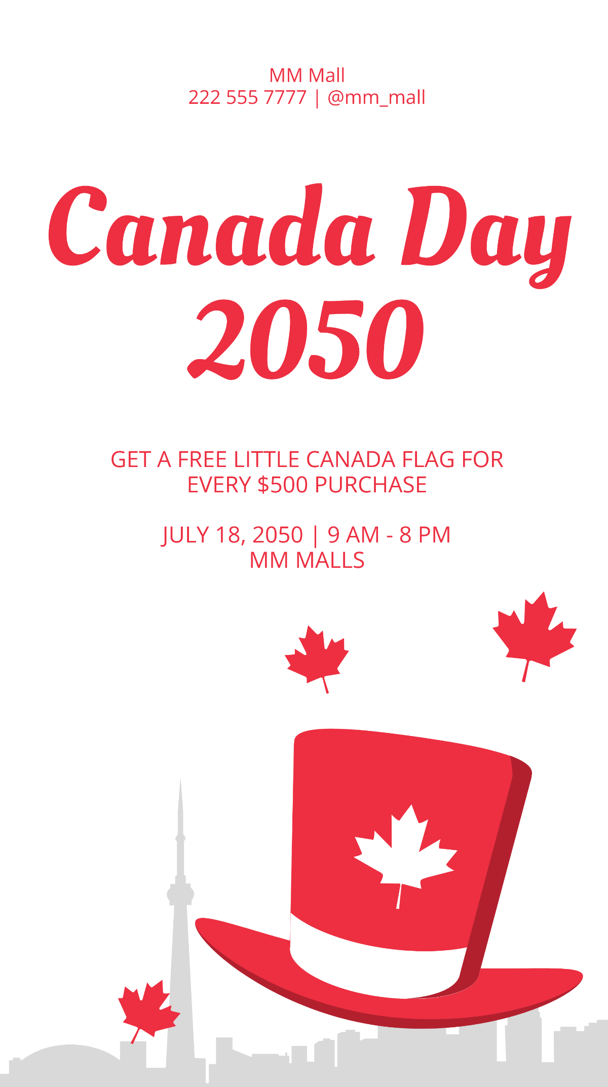 Canada Day Flyer Background Template