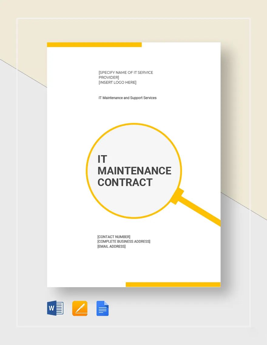 IT Maintenance Contract Template