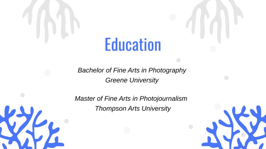 Free Diving Photographer Portfolio Presentation Template to Edit Online