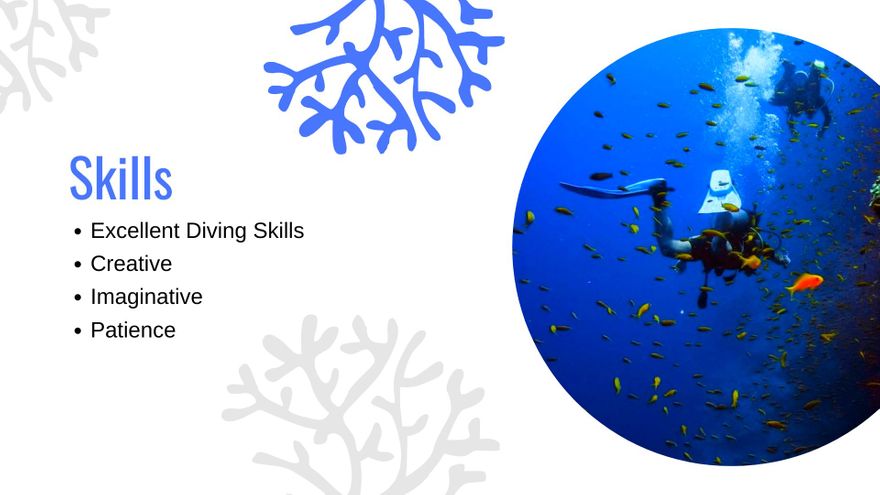 Free Diving Photographer Portfolio Presentation Template to Edit Online