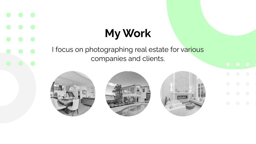 Free Real Estate Photographer Portfolio Presentation Template to Edit Online