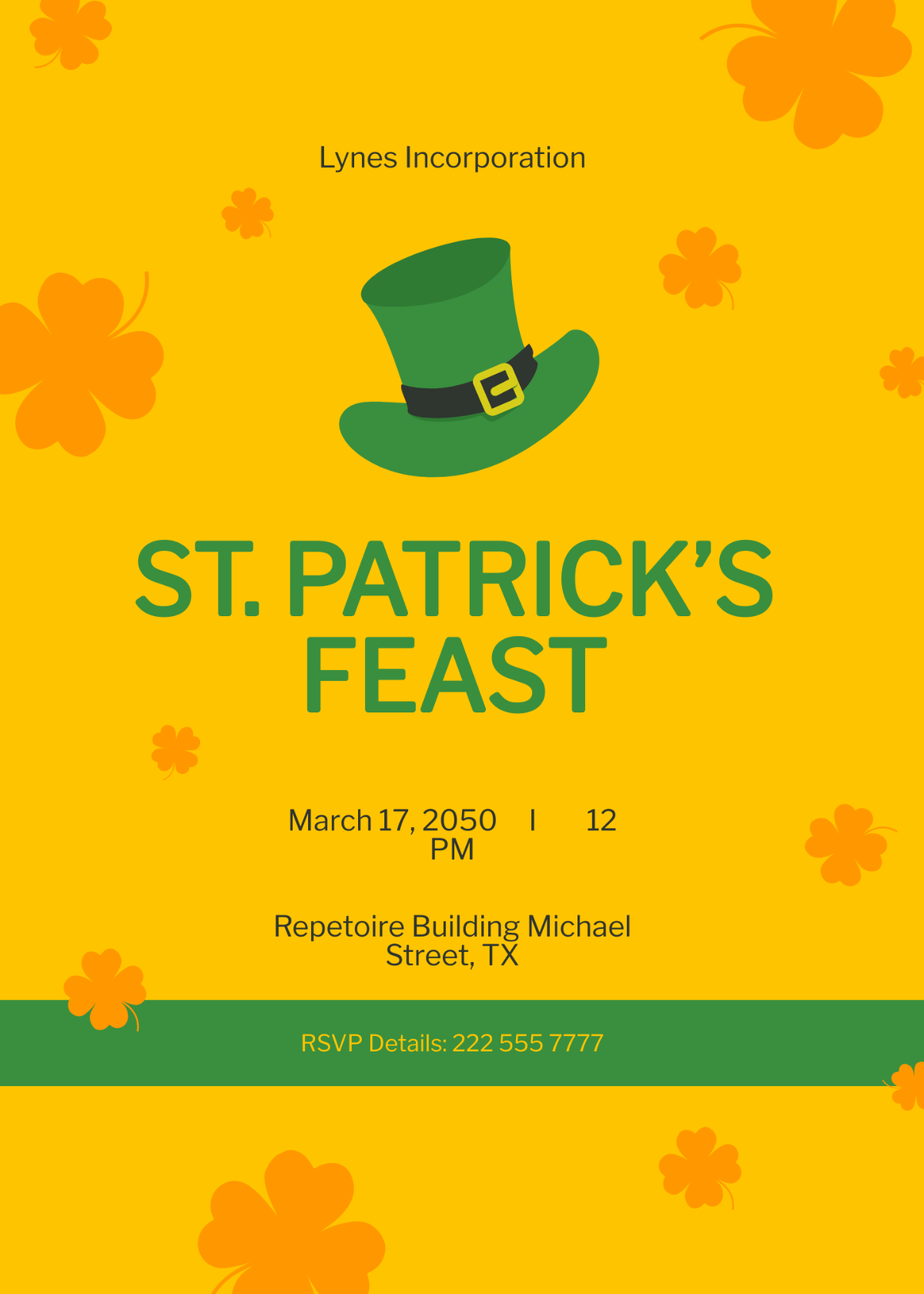 Free Digital St. Patrick's Day Invitation Template