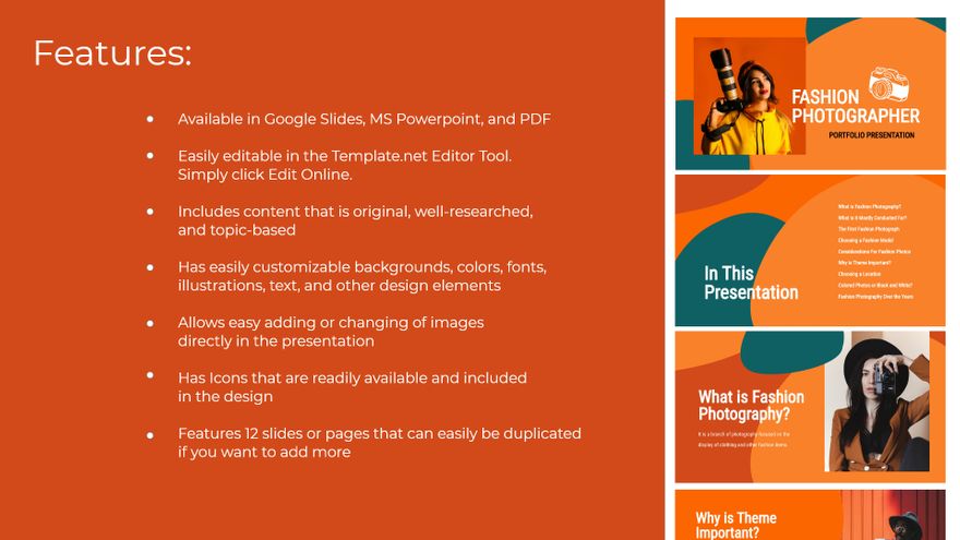 Free Fashion Photography Presentation Template to Edit Online