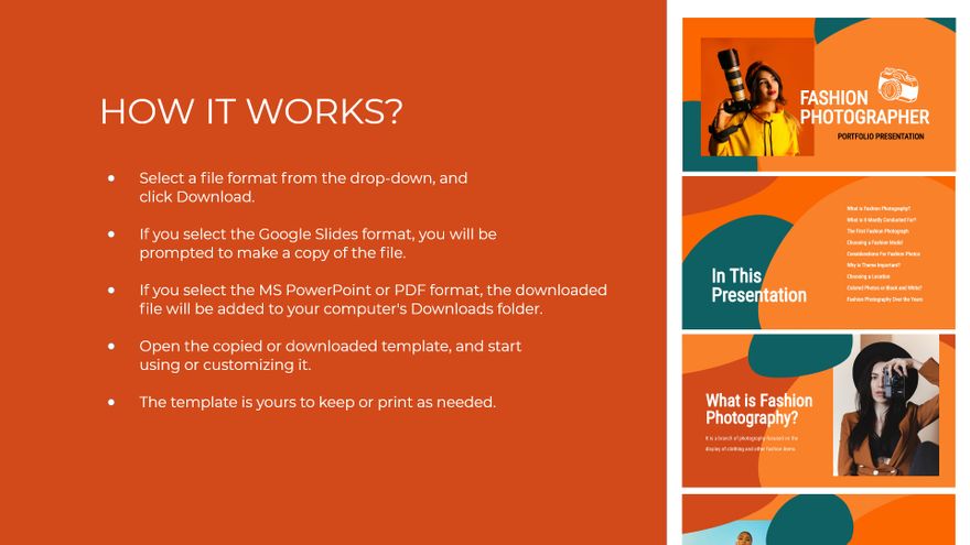 Free Fashion Photography Presentation Template to Edit Online