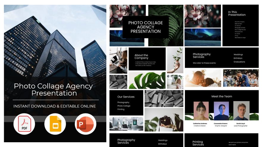 Photo Collage Agency Presentation in PDF, PowerPoint, Google Slides