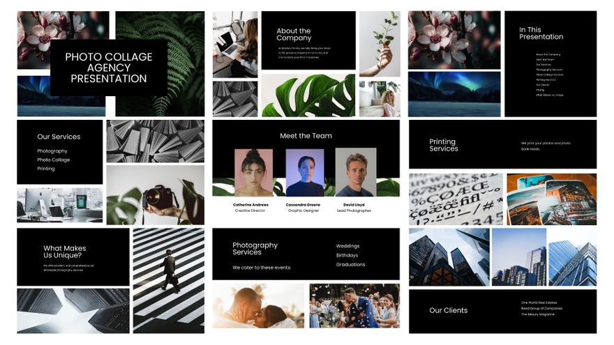Free Photo Collage Agency Presentation Template to Edit Online Free Photo Collage Agency Presentation Template to Edit Online