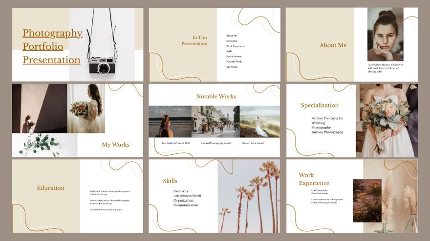 Free Photography Portfolio Presentation Template to Edit Online