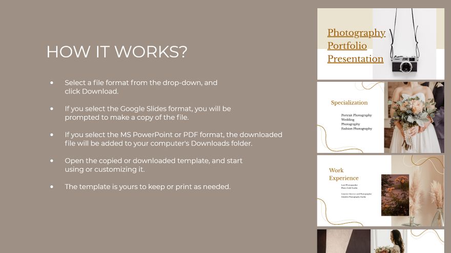 Free Photography Portfolio Presentation Template to Edit Online