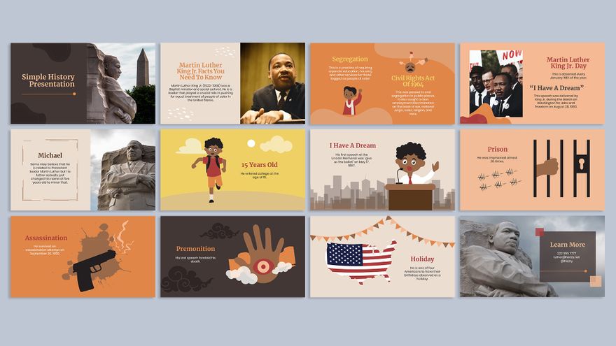 Free Simple History Presentation Template to Edit Online