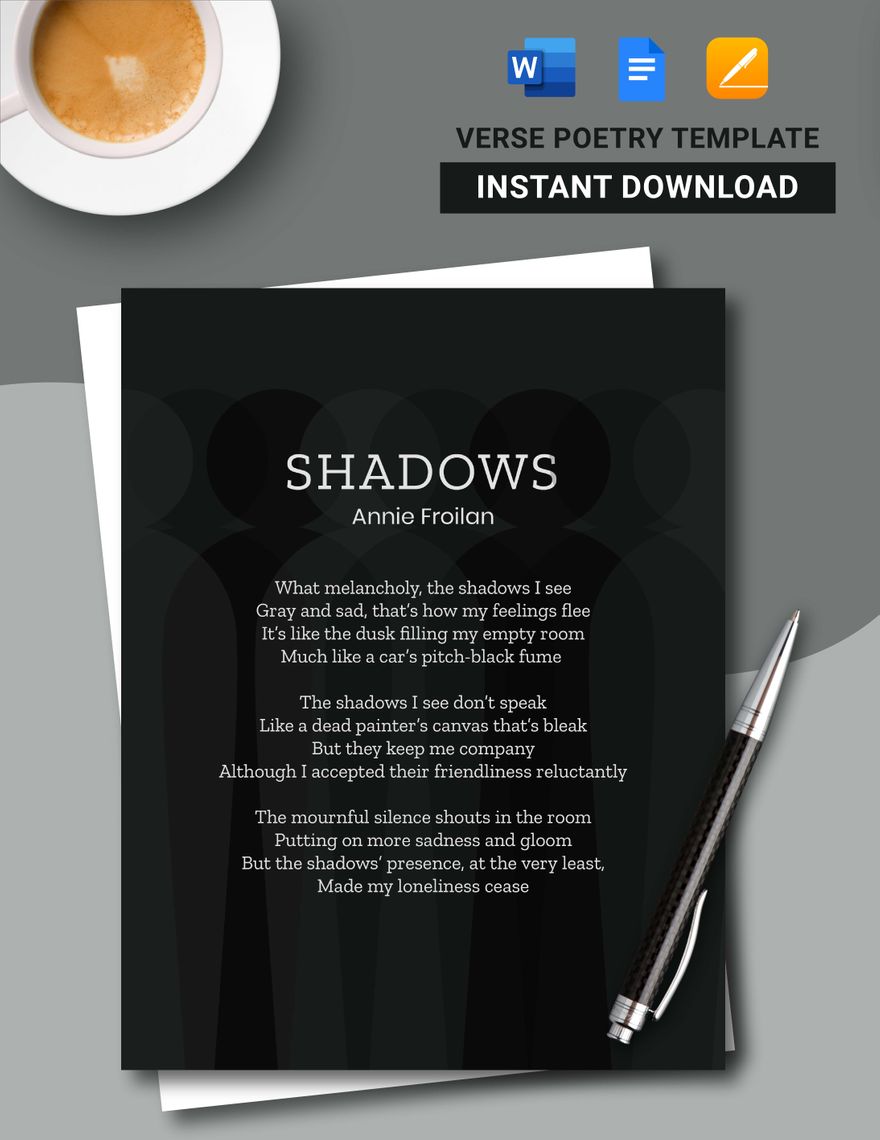 Verse Poetry Template in Word, Pages, Google Docs - Download | Template.net