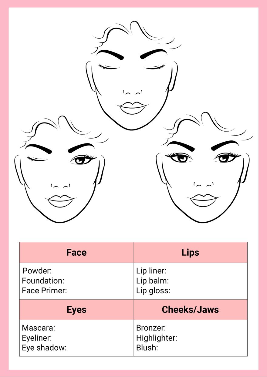 Free Printable Face Charts For Makeup Makeup Vidalondon Free Printable Face Charts For Makeup Makeup Vidalondon