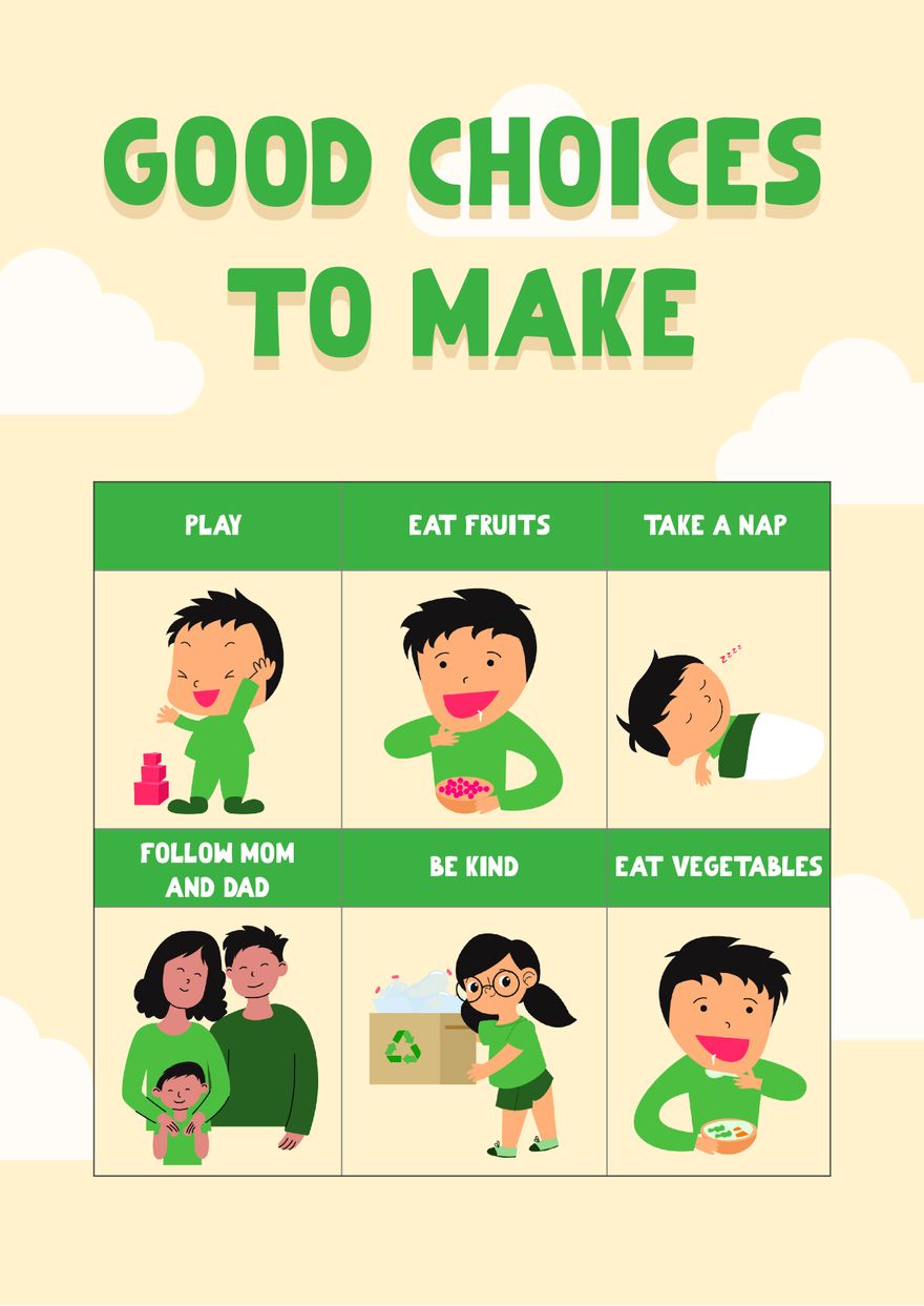 Toddler Choice Chart in PDF, Illustrator