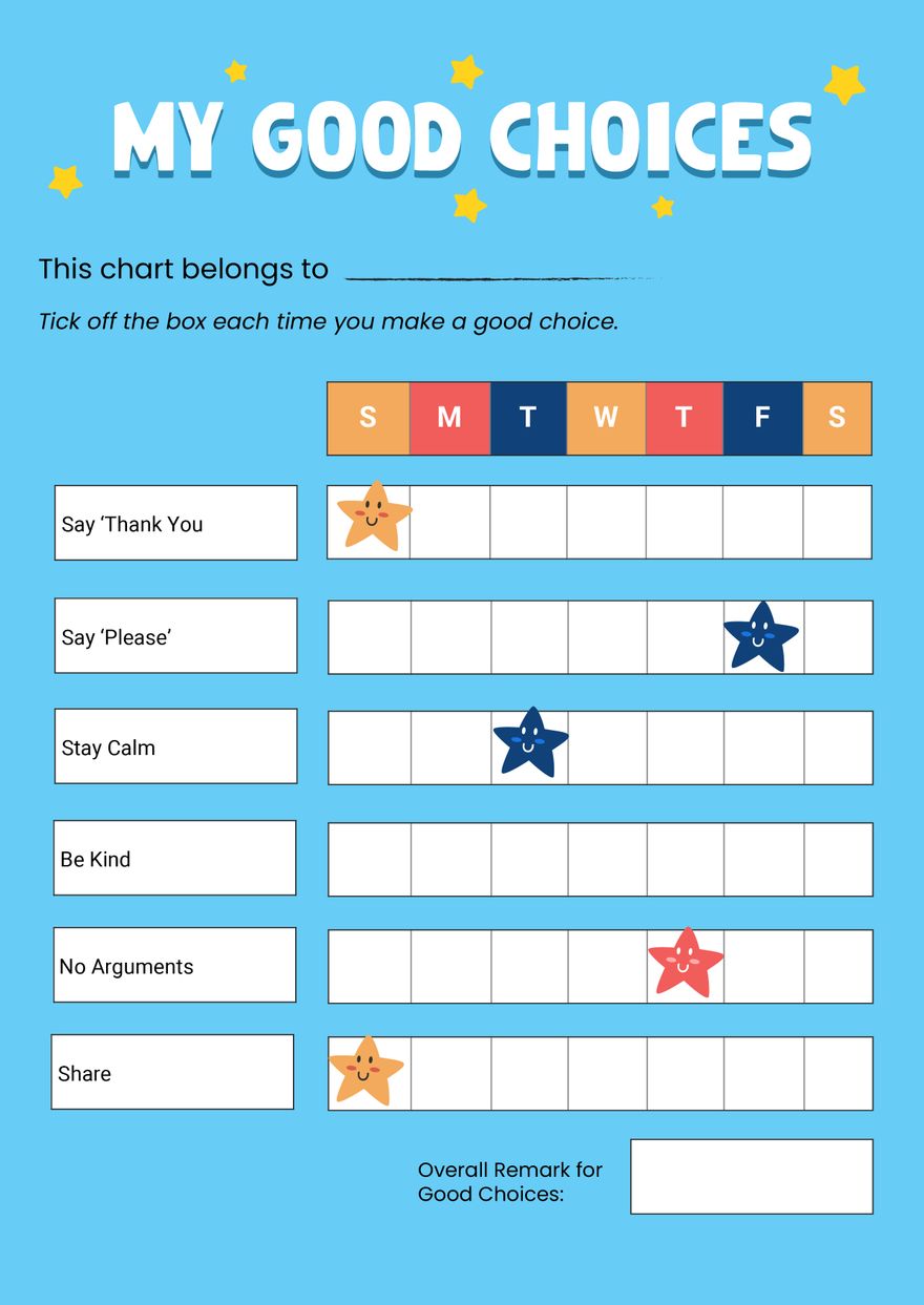 Good Choices Chart in PDF, Illustrator