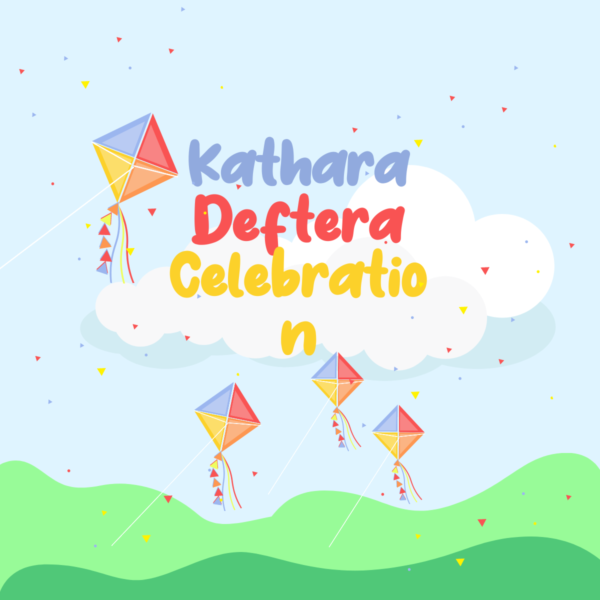 Kathara Deftera Celebration Vector Template
