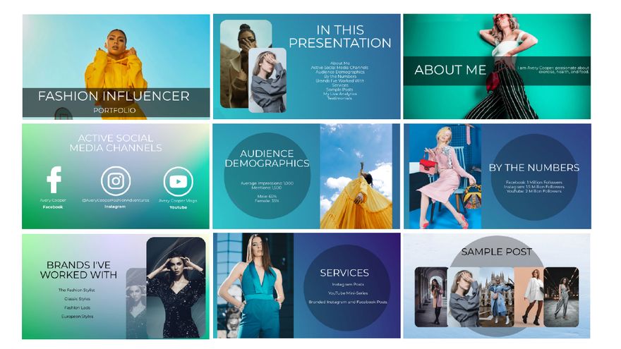 Free Fashion Influencer Portfolio Presentation Template to Edit Online Free Fashion Influencer Portfolio Presentation Template to Edit Online
