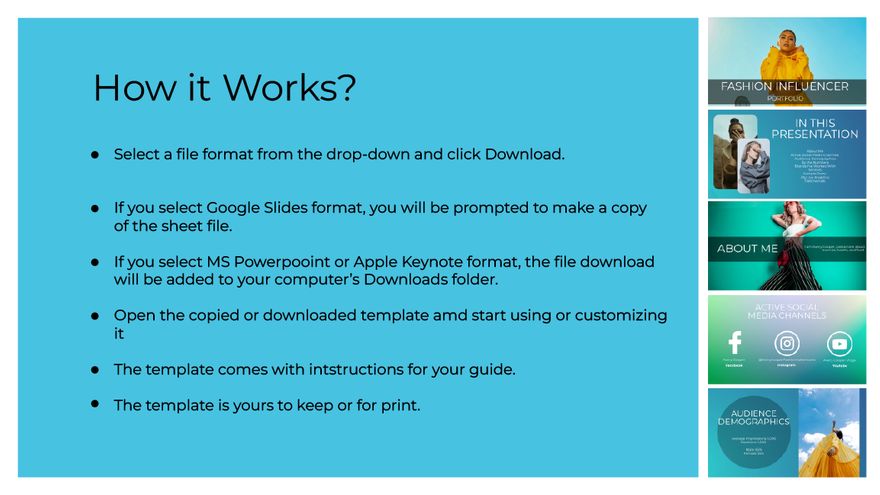 Free Fashion Influencer Portfolio Presentation Template to Edit Online Free Fashion Influencer Portfolio Presentation Template to Edit Online