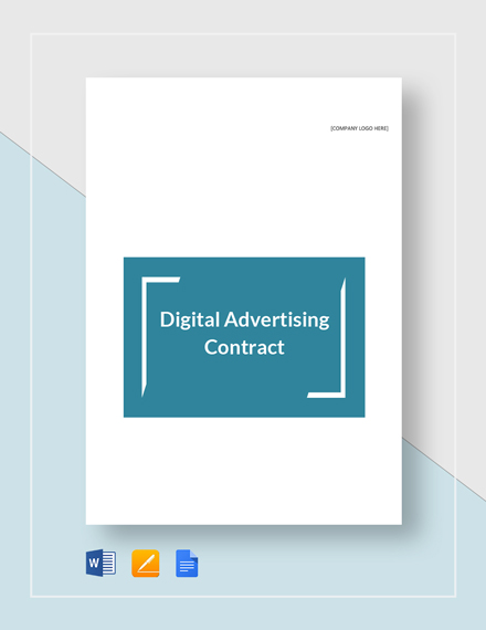 Digital Advertising Contract Template - Google Docs, Word, Apple Pages