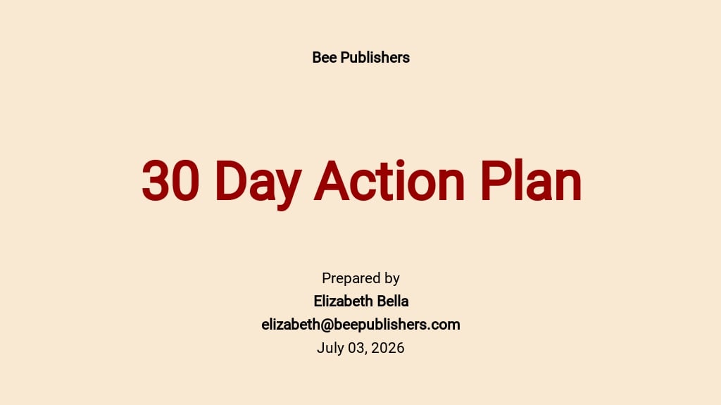 30 day business action plan