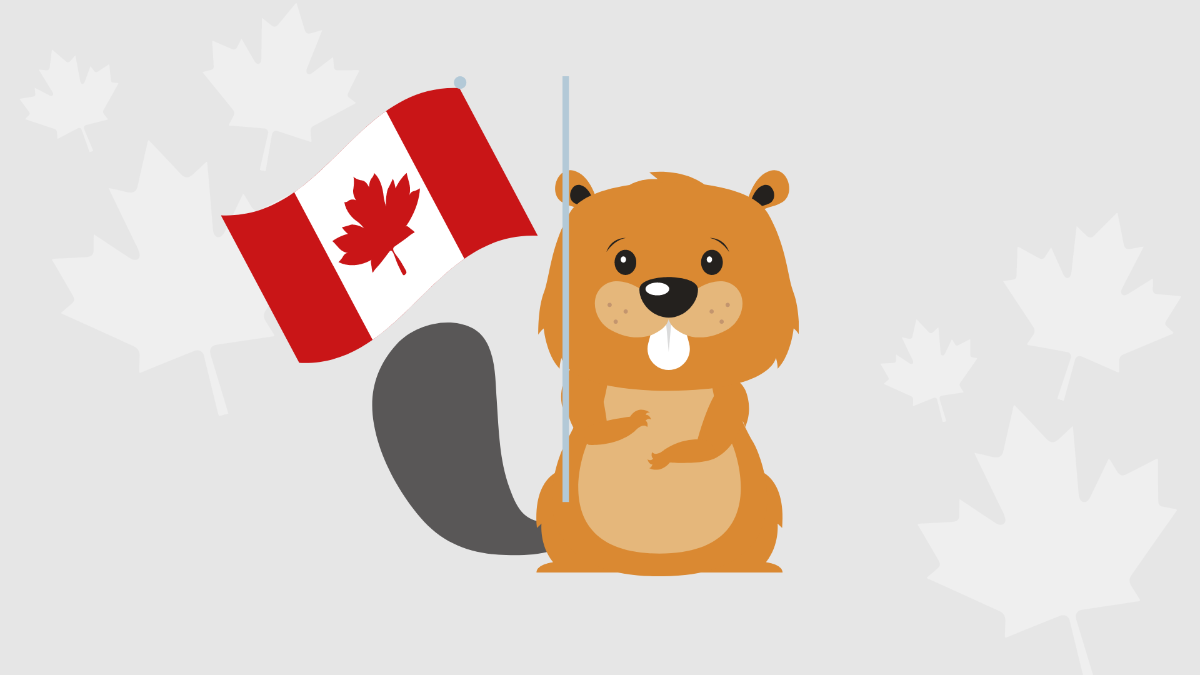 Canada Day Cartoon Background Template