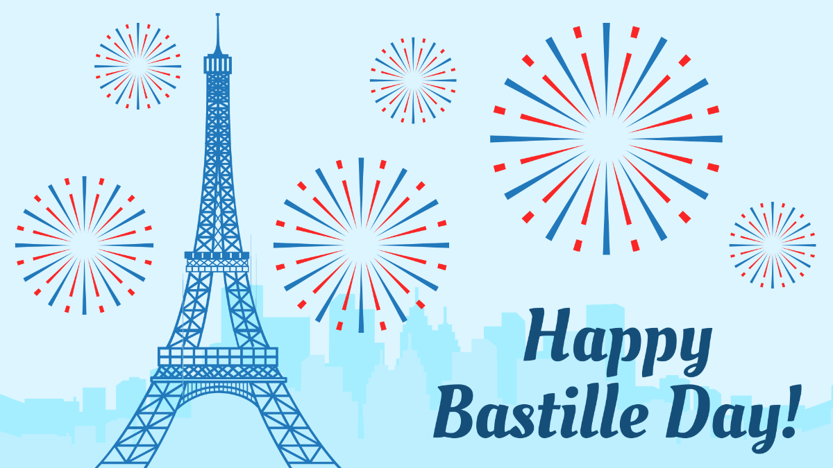 Bastille Day Wishes Background Template