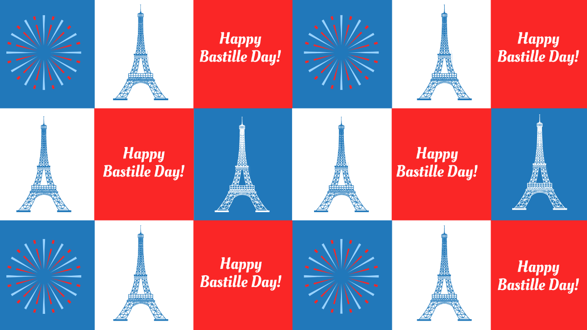 Happy Bastille Day Background Template