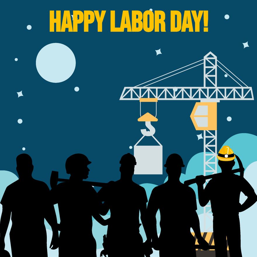 Happy Labor Day Illustration in Illustrator, PSD, EPS, SVG, JPG, PNG