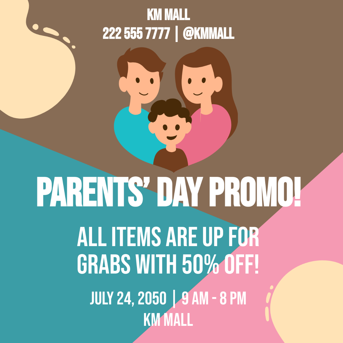 Parents' Day Flyer Vector Template