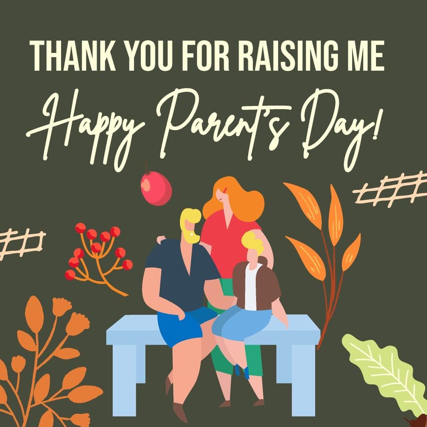 Parents' Day Greeting Card Vector