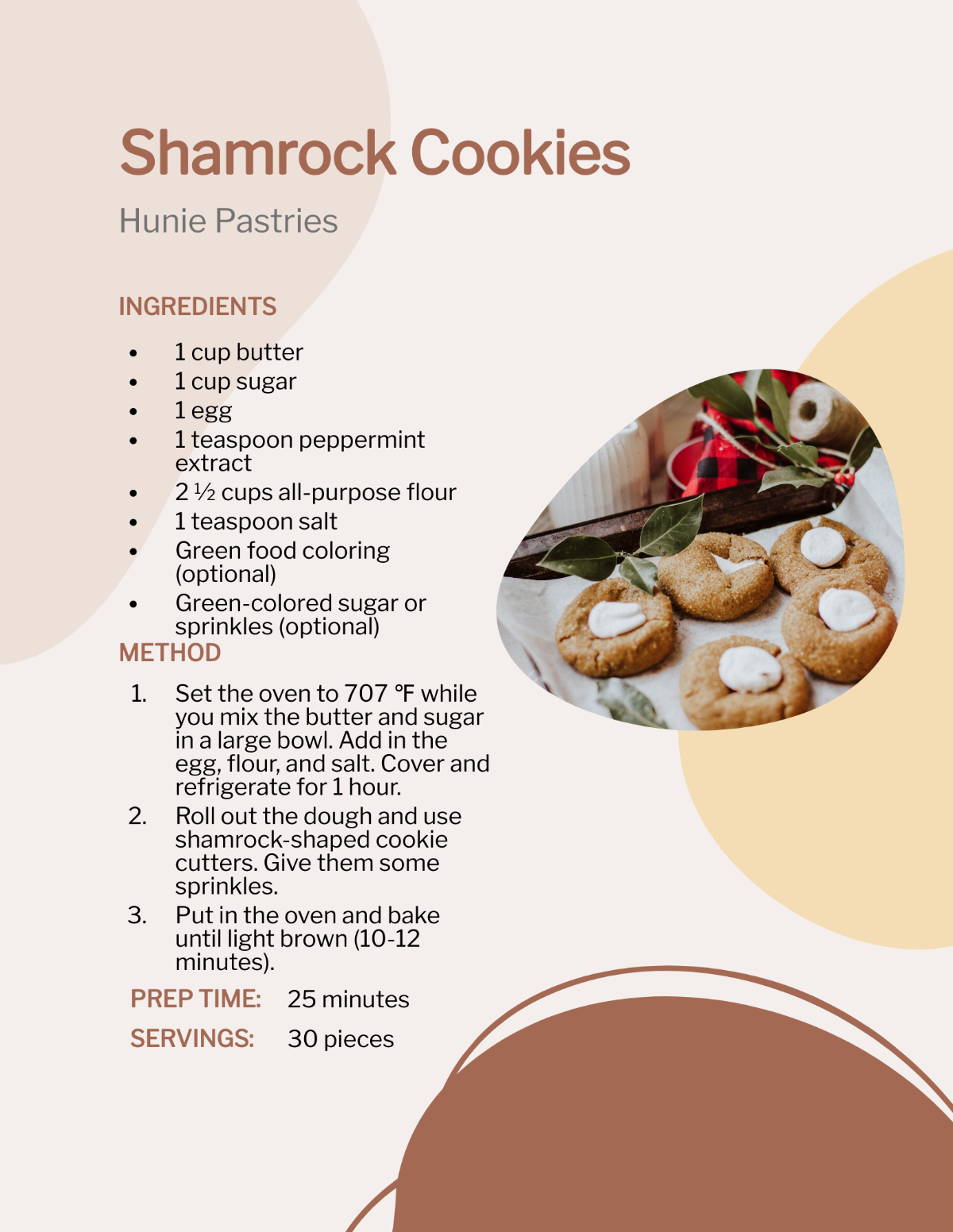St. Patrick's Day Recipe Template