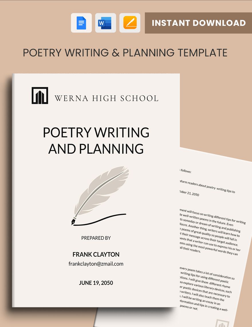 Poetry Writing & Planning Template