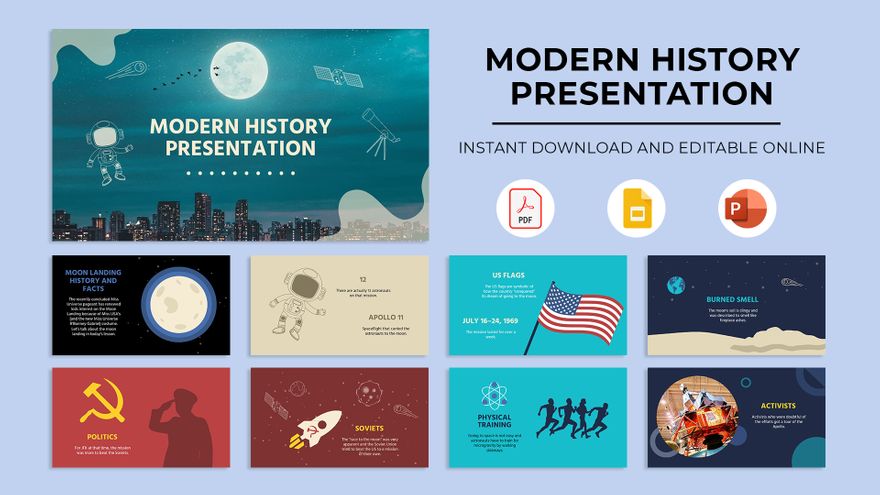 Modern History Presentation In PDF PowerPoint Google Slides 