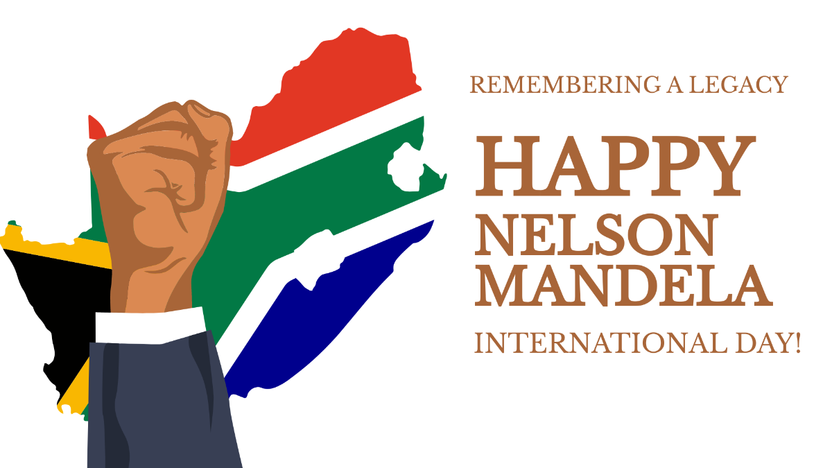 Nelson Mandela International Day Greeting Card Background Template
