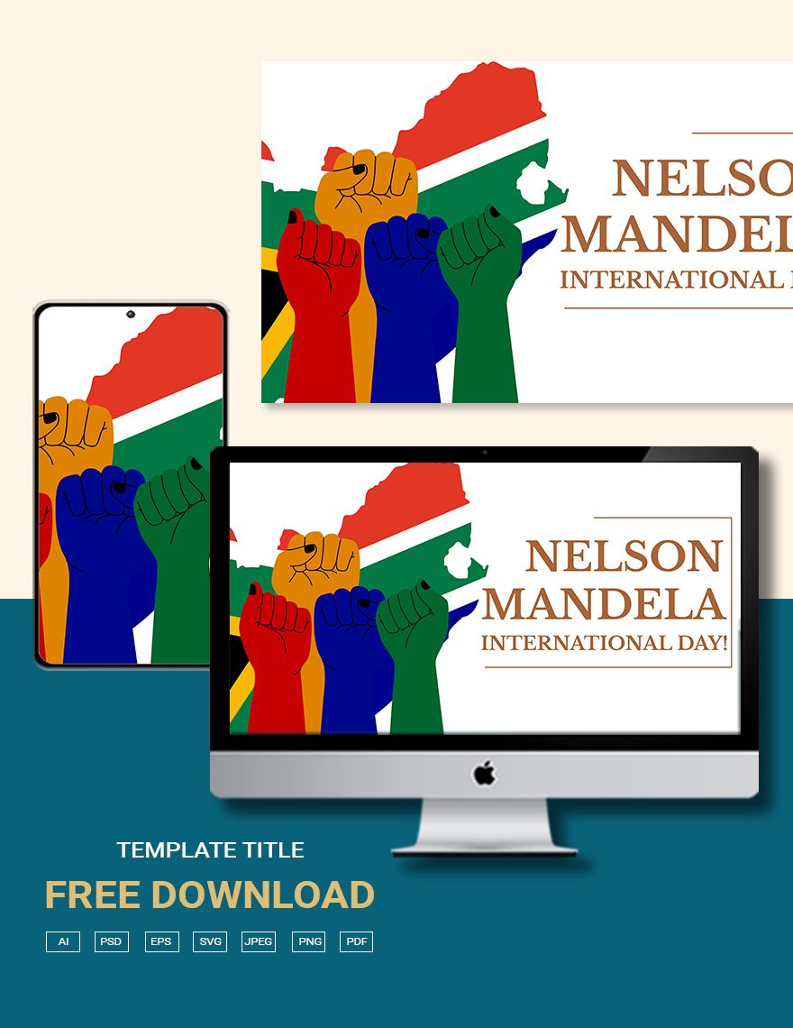 Free High Resolution Nelson Mandela International Day Background in PDF, Illustrator, PSD, EPS, SVG, JPG, PNG
